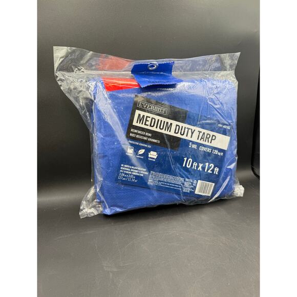 Everbilt 10 ft. x 12 ft. Blue Medium Duty Tarp – Brand New, Never Used - Picture 8 of 8